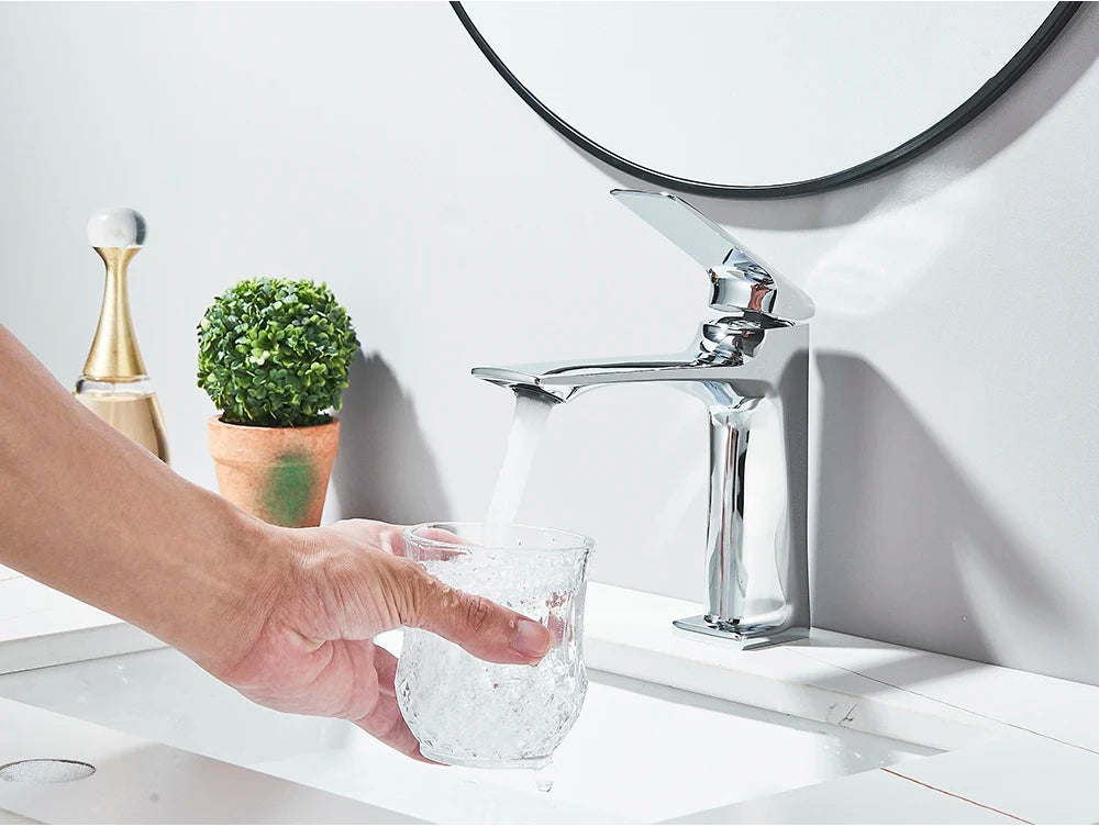 Black Bathroom Faucet Deck Mounted Bathroom Sink Mixer Tap Single Lever Faucets Chrome/White/Grey/Brushed Gold