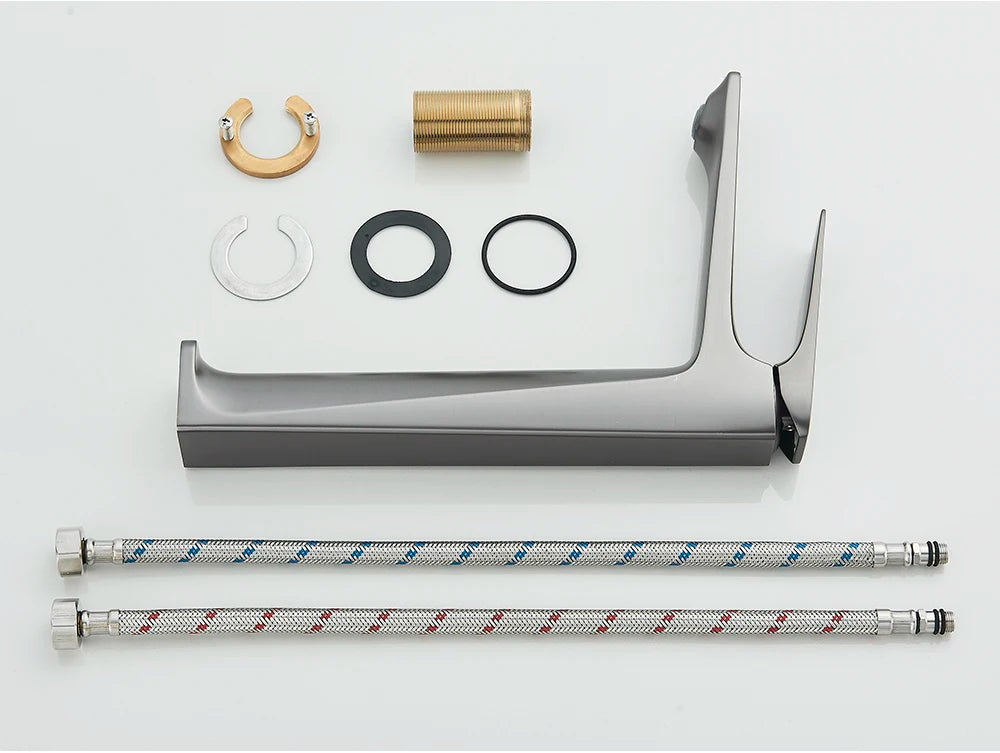 Black Bathroom Faucet Deck Mounted Bathroom Sink Mixer Tap Single Lever Faucets Chrome/White/Grey/Brushed Gold