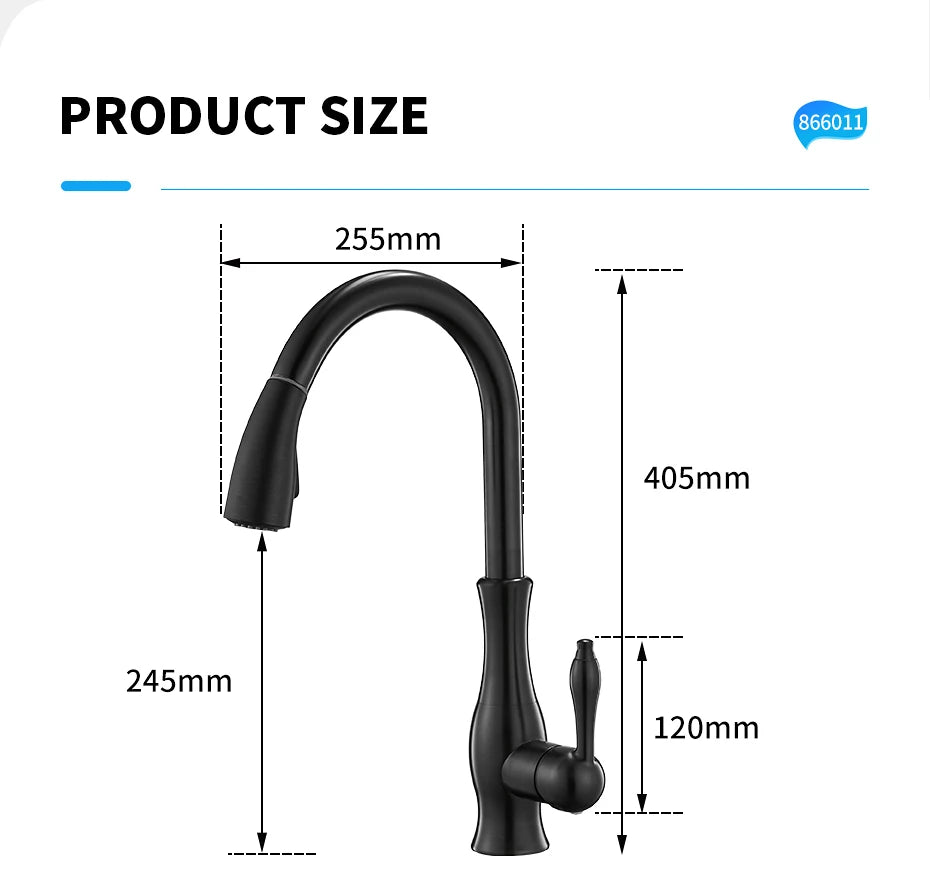 Gold Kitchen Faucets Silver Single Handle Pull Out Kitchen Tap Single Hole Water Mixer