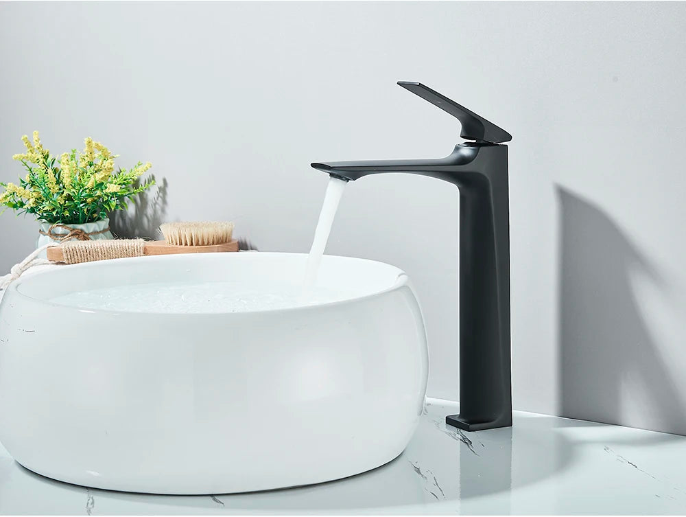 Black Bathroom Faucet Deck Mounted Bathroom Sink Mixer Tap Single Lever Faucets Chrome/White/Grey/Brushed Gold