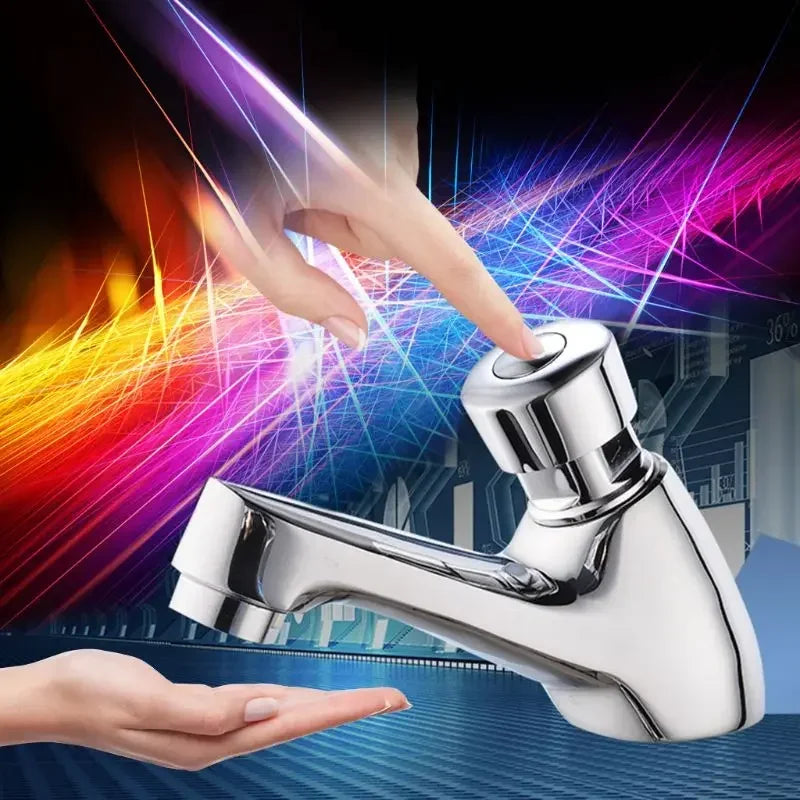 Basin Self Closing Water-saving Faucet Bathroom Basin Cold Water Faucet Delay Button Section Faucet