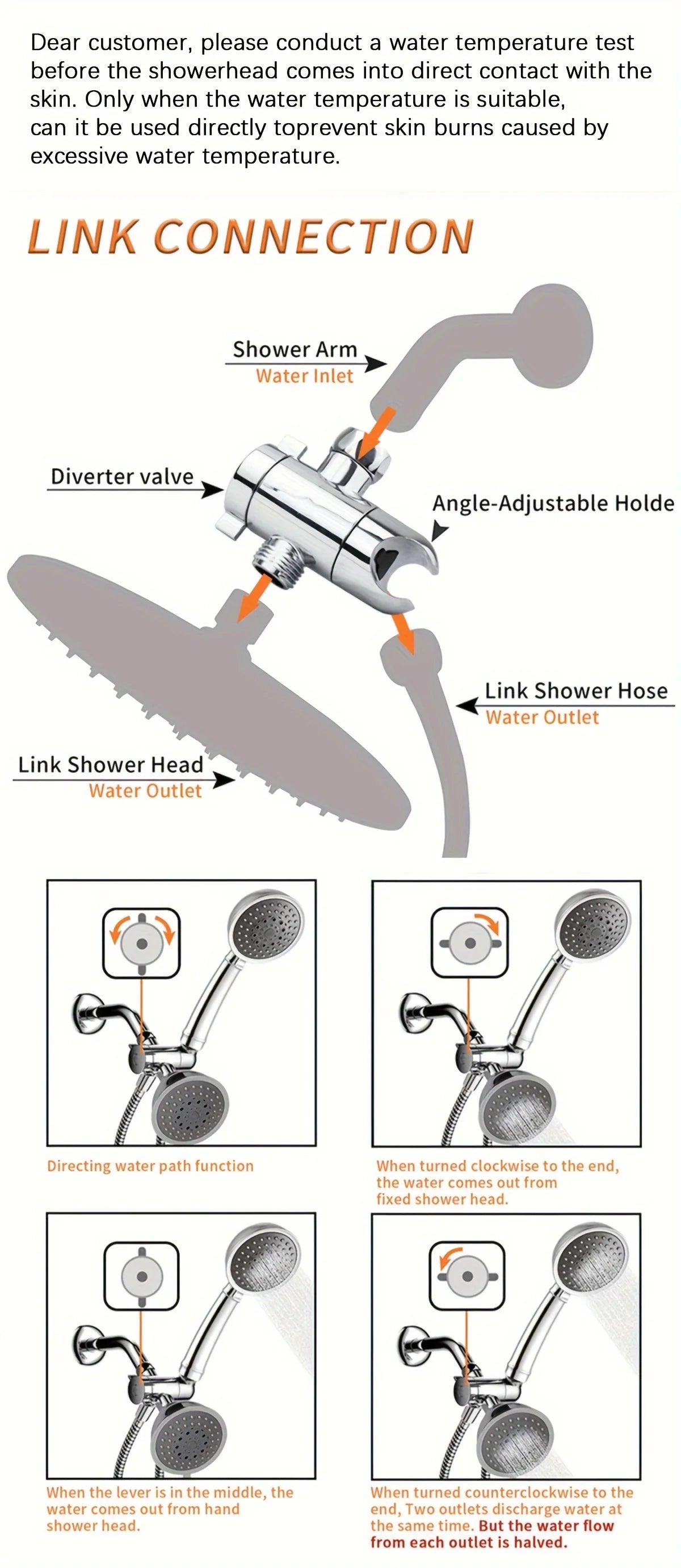 Two-In-One Shower Set,  Three-Way Water Distributor