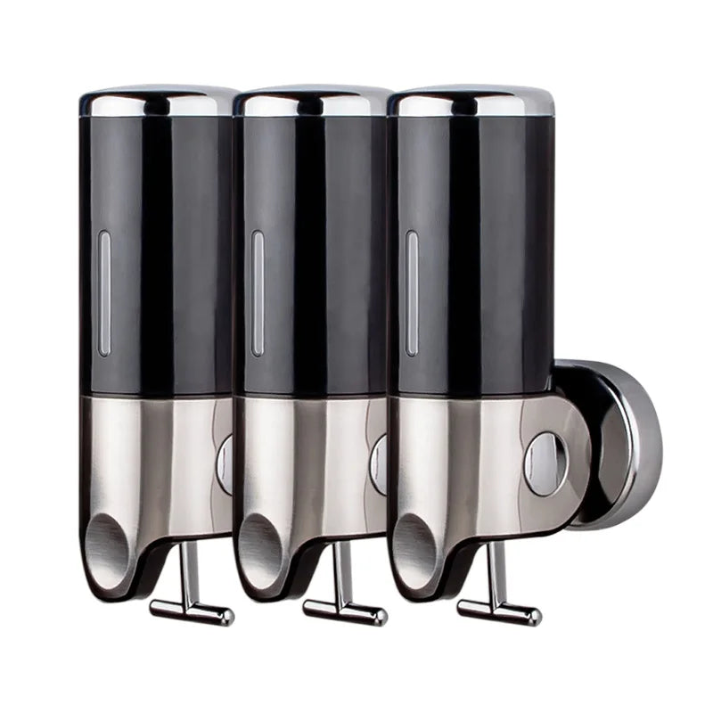 500ML Shampoo Soap Liquid Dispenser Single/Double/Triple Wall Mounted Square Manual Shower Shampoo Liquid Dispenser