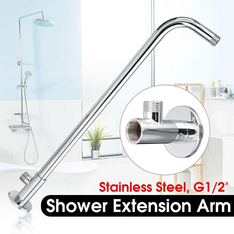 Wall-mounted Stainless Steel Shower Head Extension Arm Rain Extension Tube