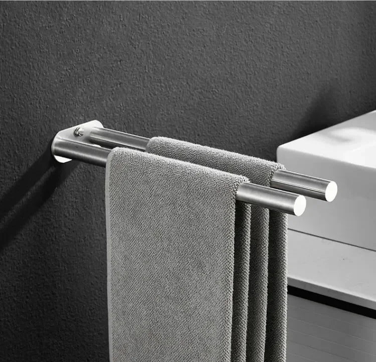 Bathroom Towel Rack Stainless Steel Holder  Double Towel Rack