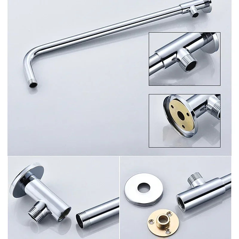 Wall-mounted Stainless Steel Shower Head Extension Arm Rain Extension Tube