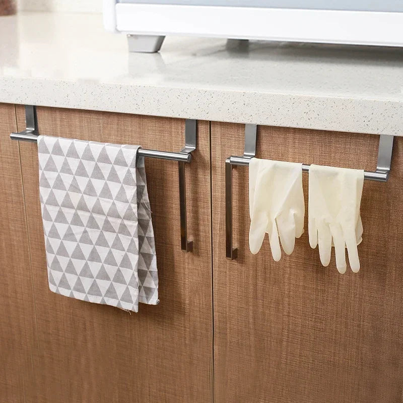 Towel Rack Over Door Towel Bar Hanging Holder,Stainless Steel Bathroom Kitchen Cabinet non-drilling rack