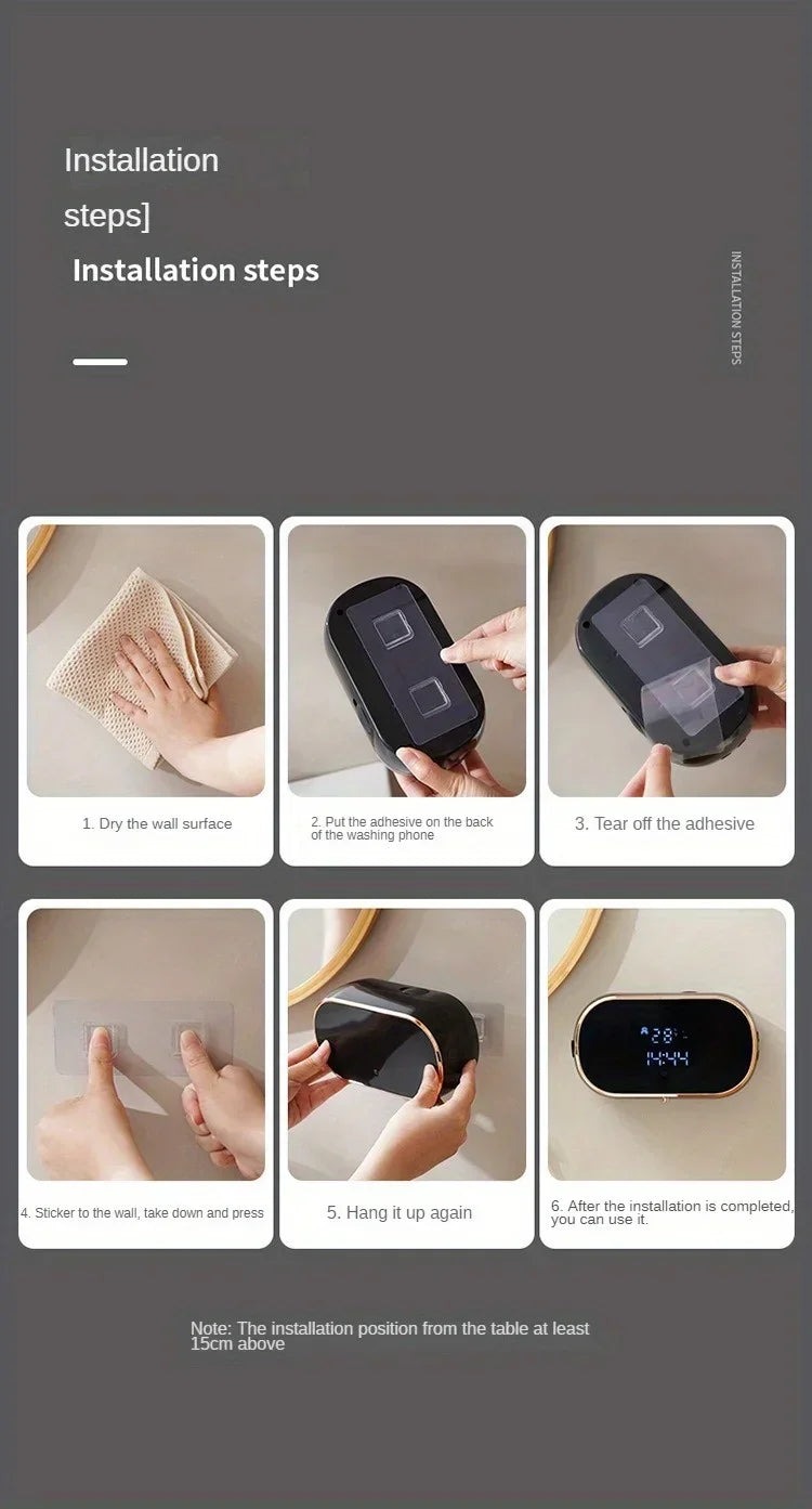 Intelligent Wall Mounted Sensing Soap Dispenser with Non-contact Infrared Bubbles Suitable for For Bathroom Smart Washing Hand