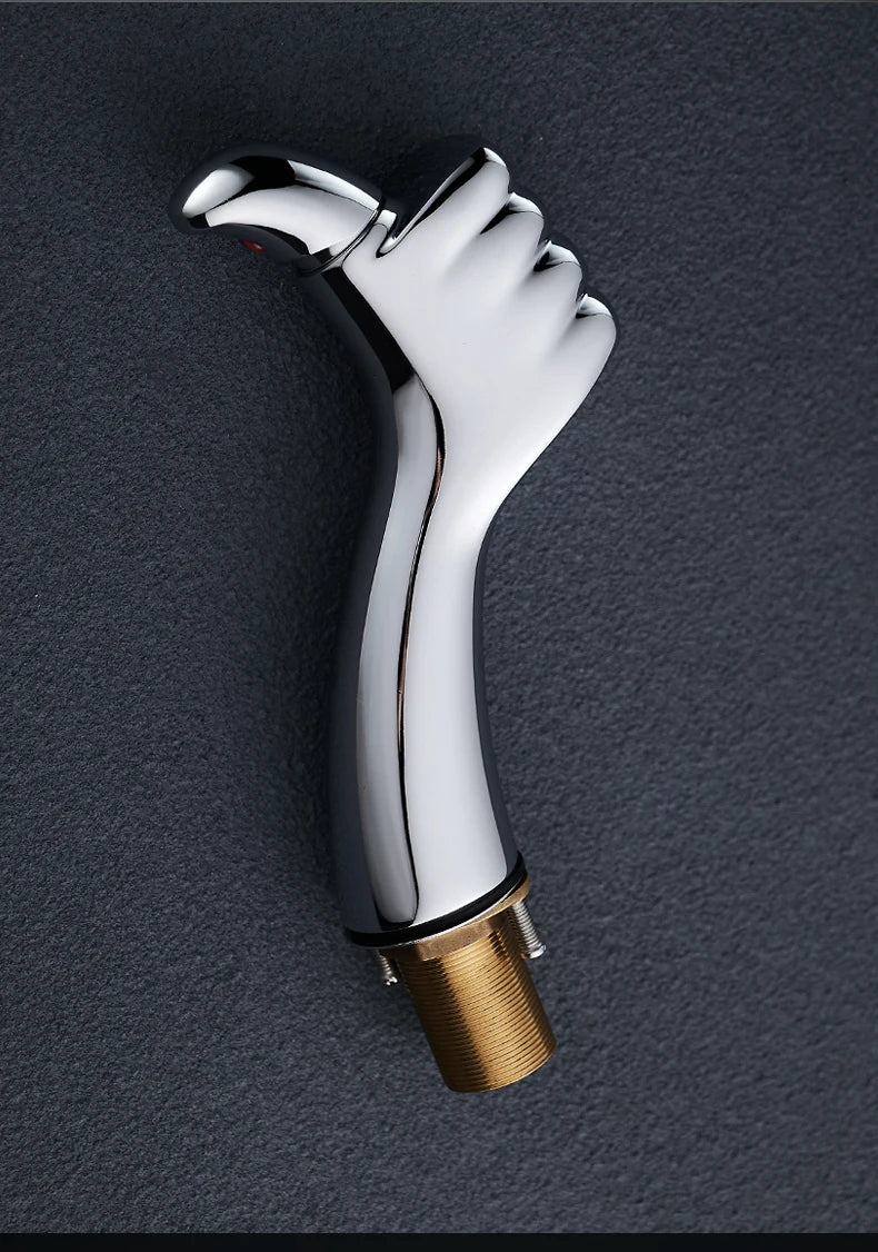 Basin Faucet  Solid White Black Brass Chrome  Handle Water Sink Mixer