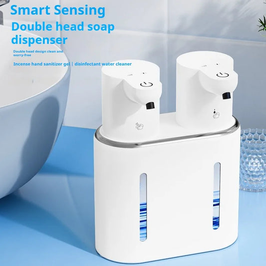 New large capacity automatic induction soap dispenser foam machine double head soap dispenser wall mounted hand sanitizer