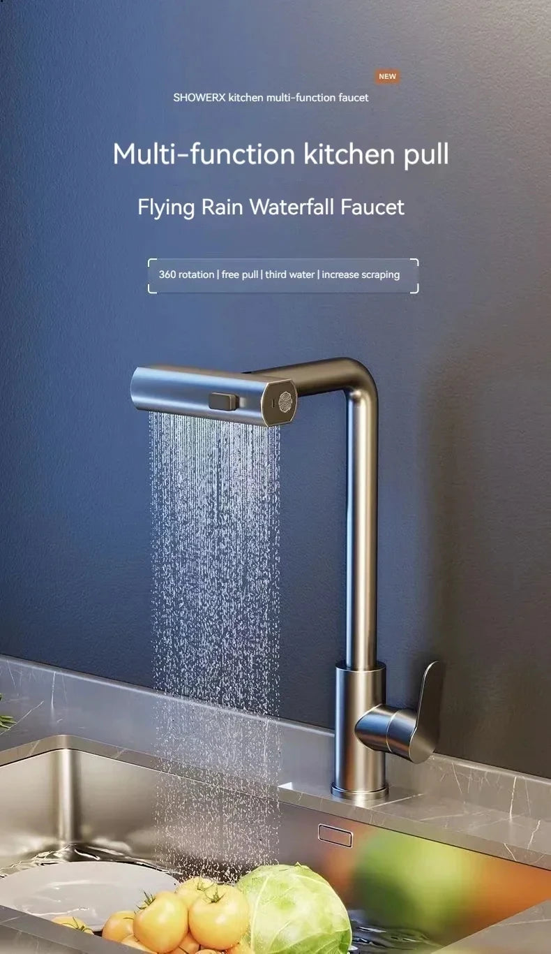 Pull Out Kitchen Faucet, Flexible Hot and Cold Water Kitchen Sink Mixer , Deck Mounted with Stream Shower Mode