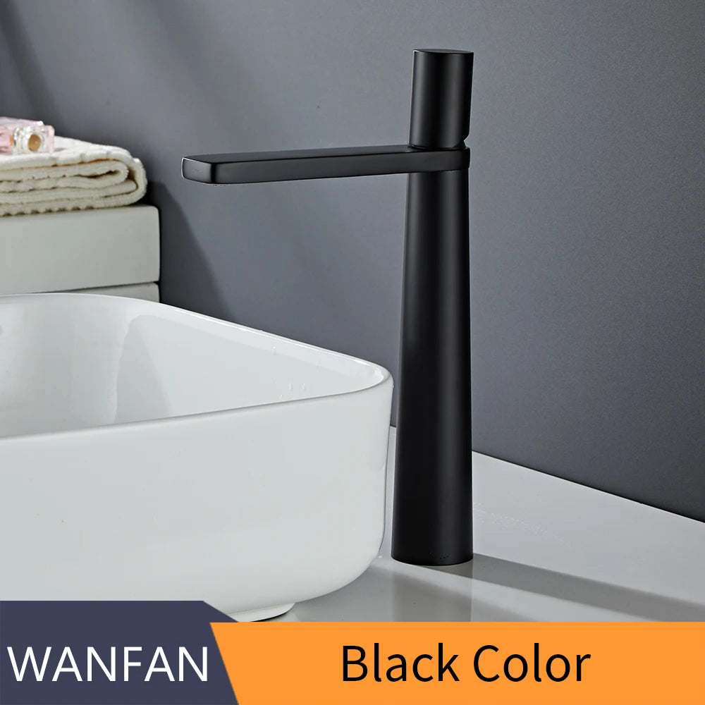 Basin Faucet Brass Mixer ,Black/Chrome Wash basin Faucet Single Handle Hot and Cold