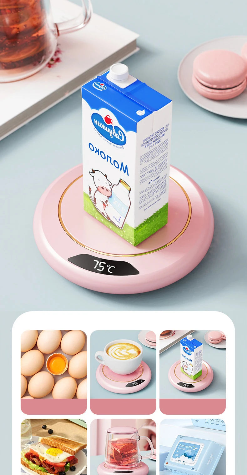 Thermostatic Heating Coaster USB Home Heating Coaster 3-speed Adjustment Heating 55 Degrees Constant Temperature
