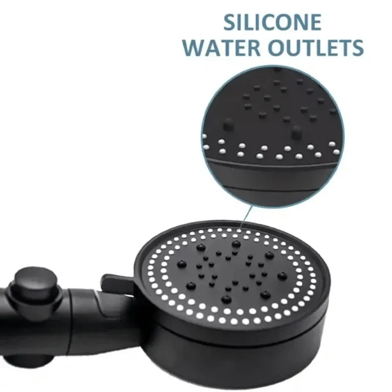High Pressure Shower Head 5 Modes Adjustable One-Key Stop Spray Nozzle
