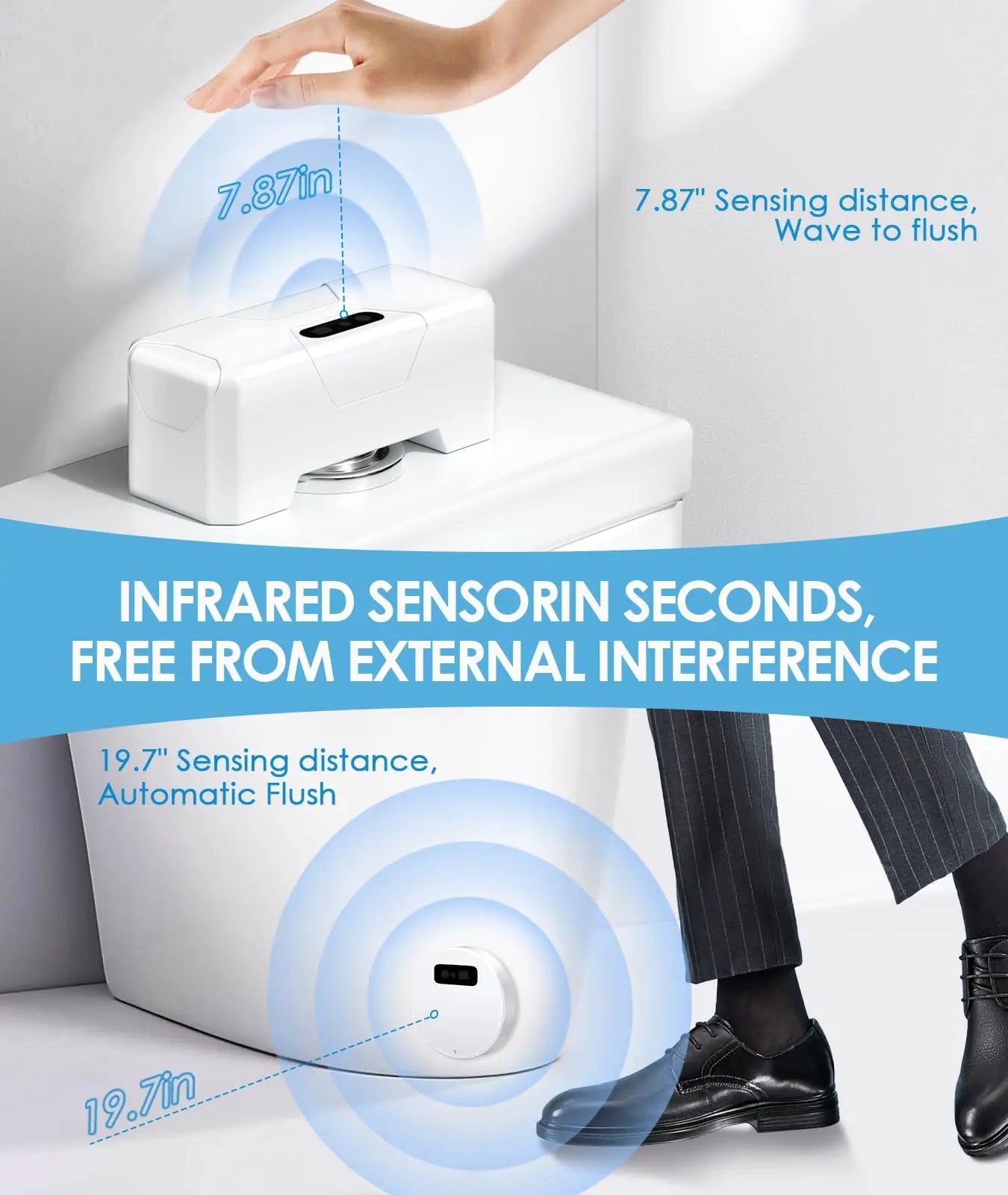 Automatic Toilet Flusher Smart Touchless Toilet Flush Kit