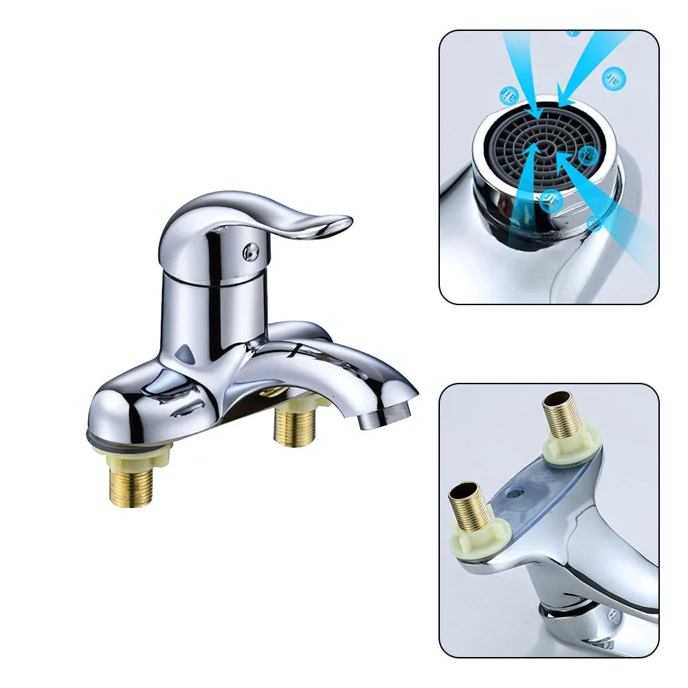 Bathroom Faucet Double-Hole Basin Hot And Cold Water Faucet