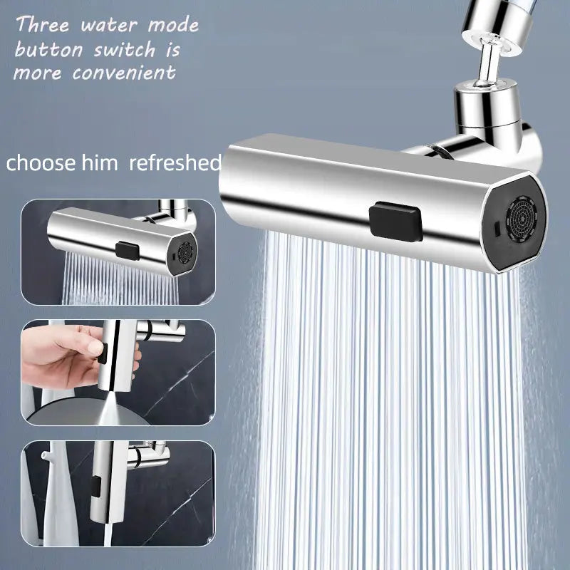 Kitchen Waterfall Three-mode Universal Swivel Extension Faucet