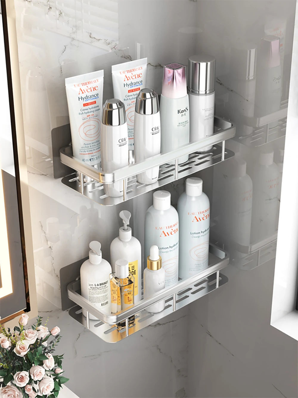 Bathroom Shelf Bathroom  Rack, Wall Shelves, No Drill Shelf