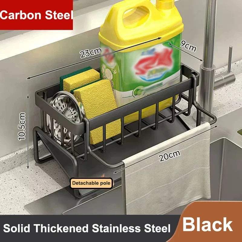 Kitchen Sink Drain Rack Organizer ABS Plastic Self-draining Sink Shelf Soap Sponge Holder Dishcloth Towel Rack filter basket