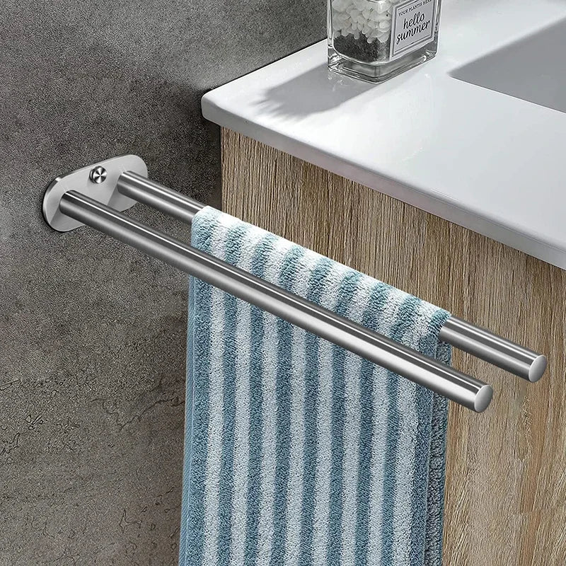Bathroom Towel Rack Stainless Steel Holder  Double Towel Rack