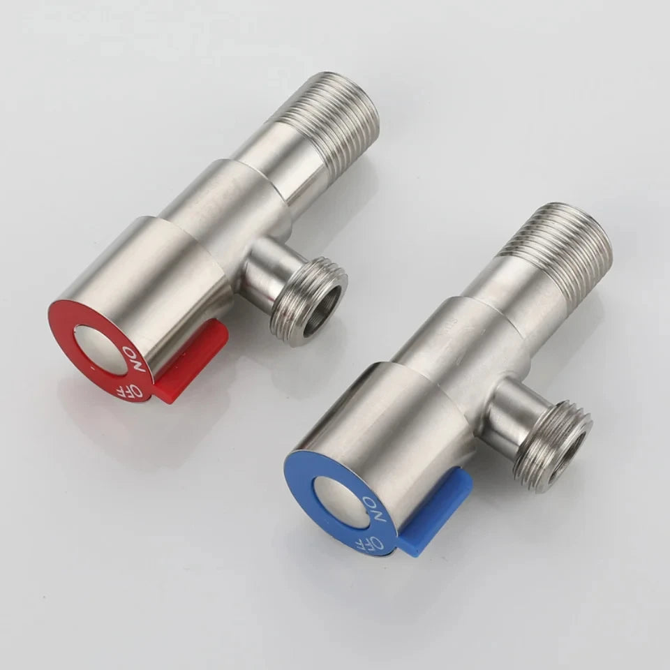 Stainless steel bathroom quick opening triangle valve faucet accessories two-way angle valve G1/2 thread water inlet