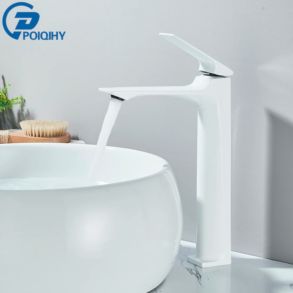 Black Bathroom Faucet Deck Mounted Bathroom Sink Mixer Tap Single Lever Faucets Chrome/White/Grey/Brushed Gold