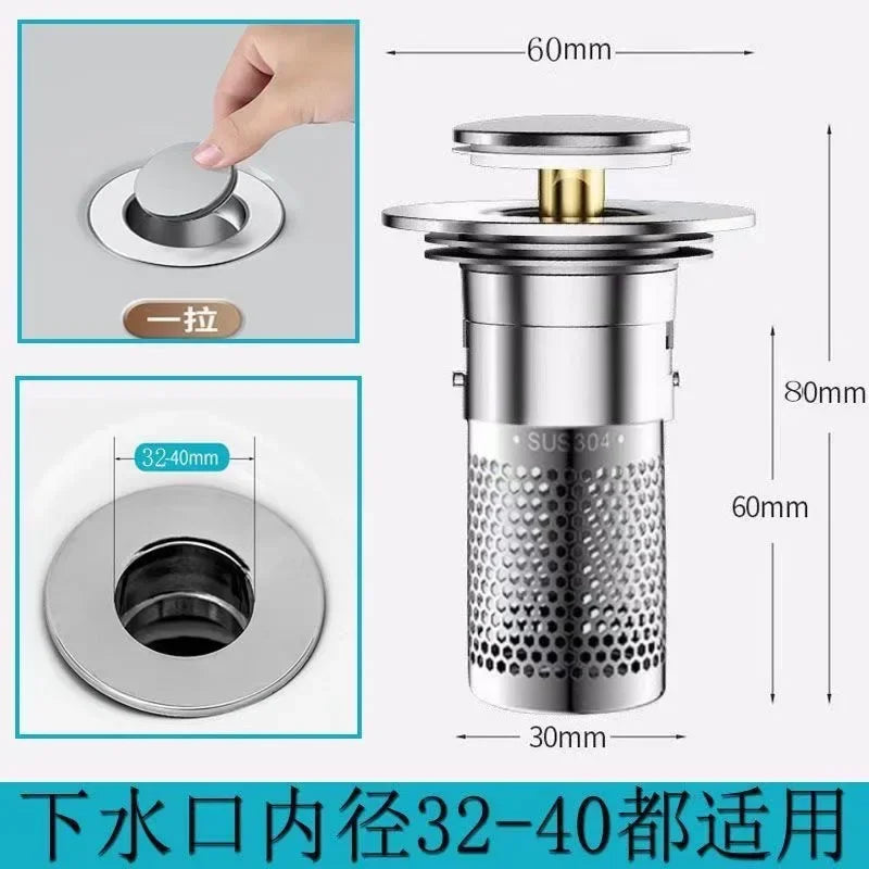 Leak Proof Toilet Washbasin Accessory Press Type Deodorizing Plug