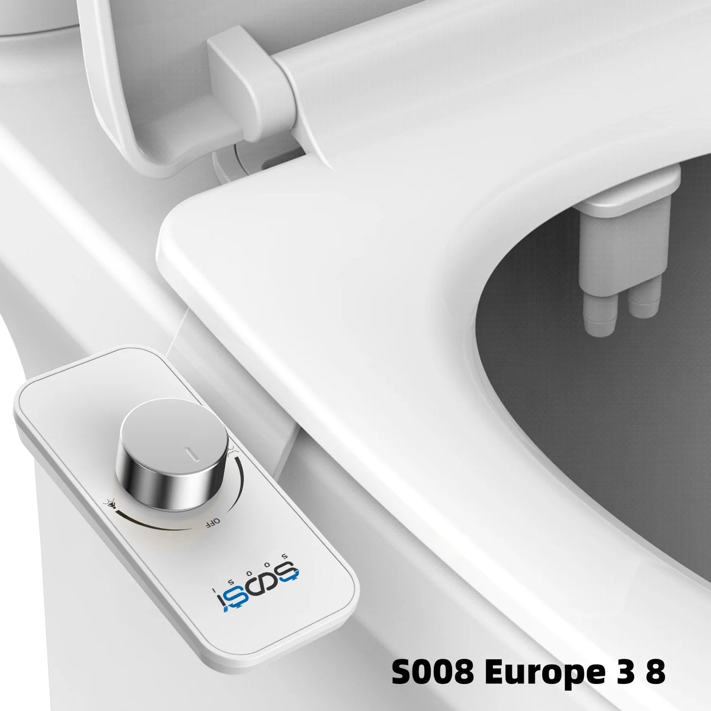 Non-Electric Bidet Toilet Seat Attachment with Pressure Controls, Retractable Self-Cleaning Dual Nozzles for Frontal & Rear Wash