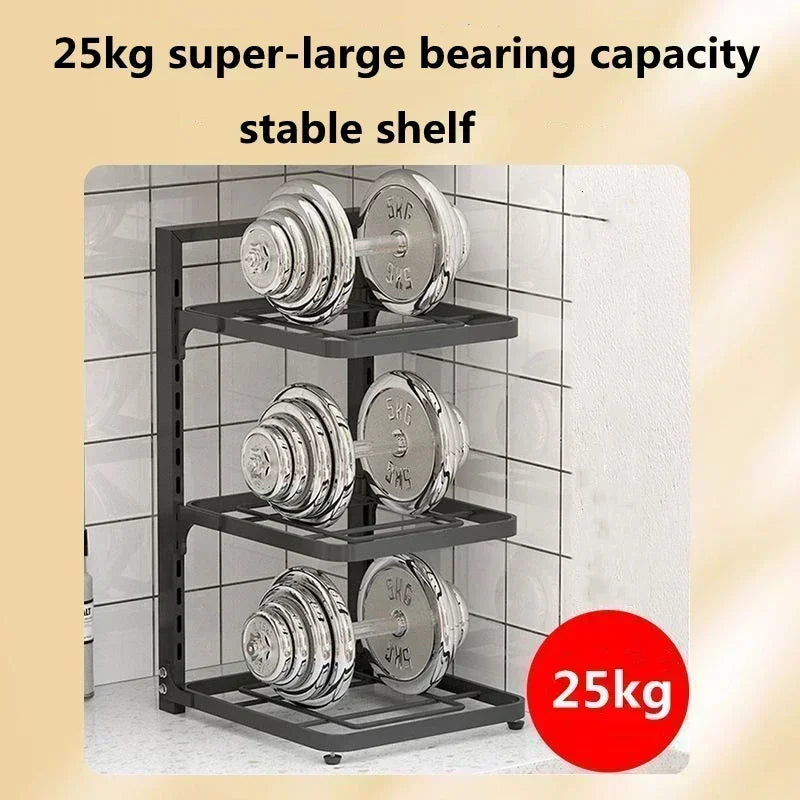 Kitchen Under Sink Pot Holder Multilayer Frying Pan Rice Cooker Seasoning Storage Rack Adjustable Stainless Steel Organizer
