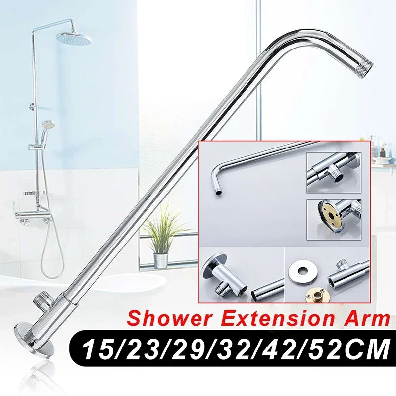 Wall-mounted Stainless Steel Shower Head Extension Arm Rain Extension Tube