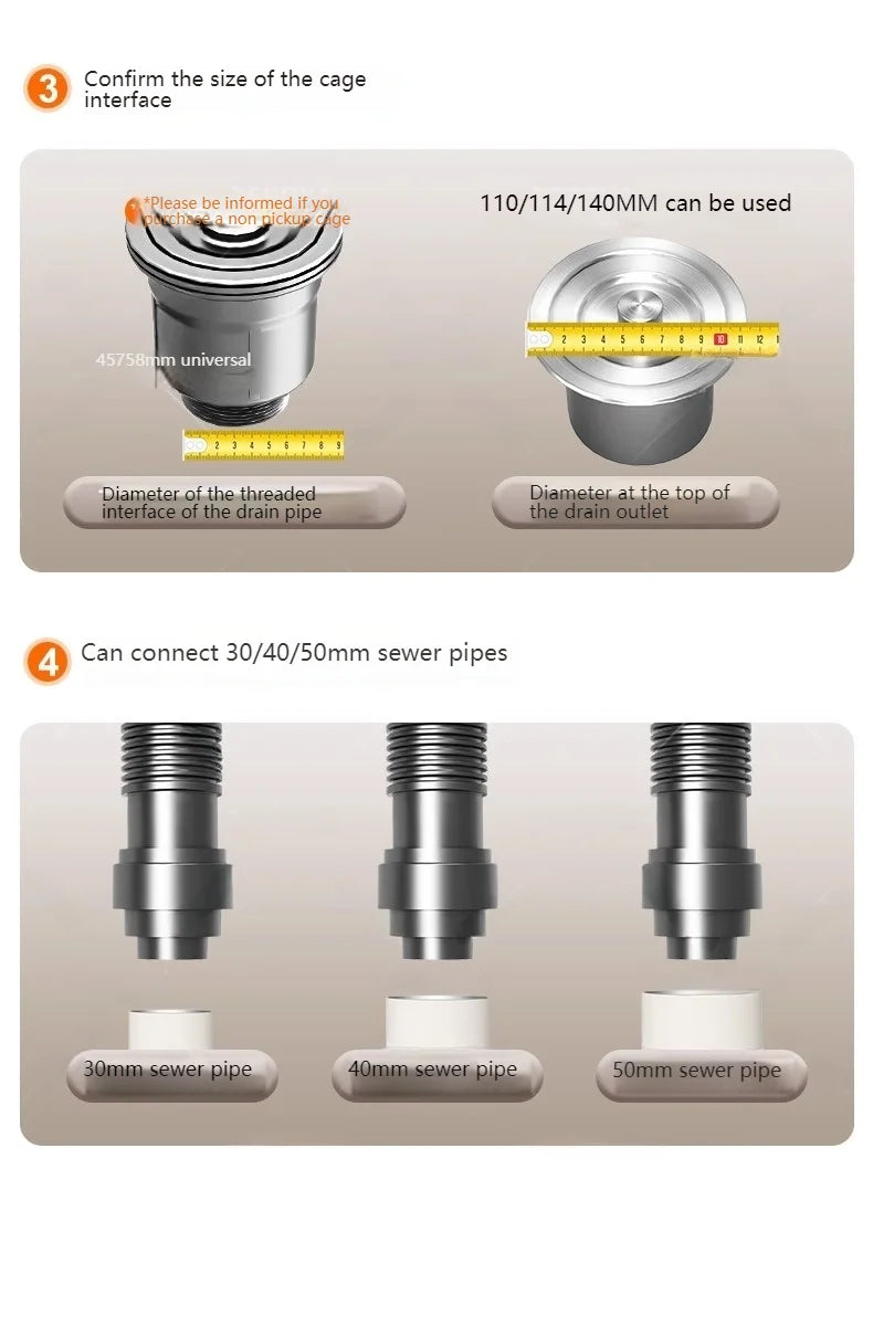Kitchen Sink Sewer Odorous Drainage Pipe, Double Sink Drainage Pipe Set