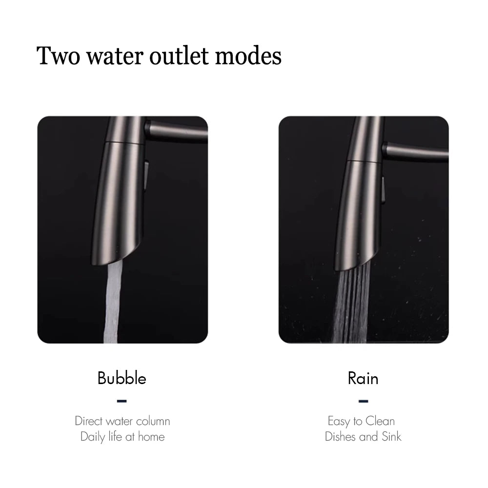 Pull Out Sensor Kitchen Faucet Single Handle Digital Display Intelligent Control