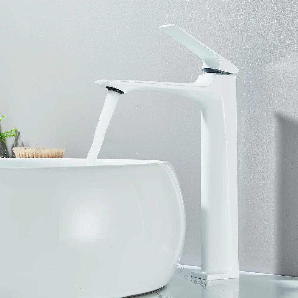 Black Bathroom Faucet Deck Mounted Bathroom Sink Mixer Tap Single Lever Faucets Chrome/White/Grey/Brushed Gold