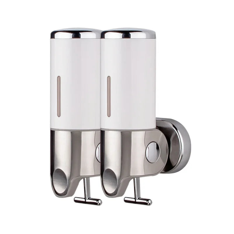 500ML Shampoo Soap Liquid Dispenser Single/Double/Triple Wall Mounted Square Manual Shower Shampoo Liquid Dispenser
