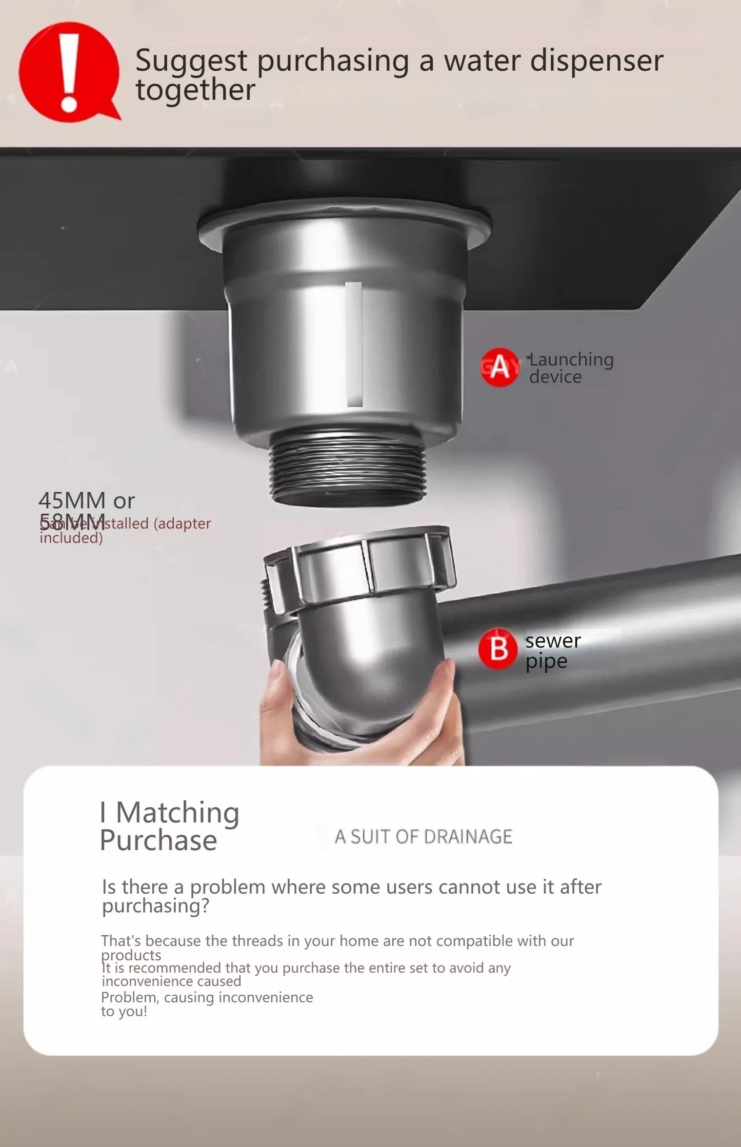 Kitchen Sink Sewer Odorous Drainage Pipe, Double Sink Drainage Pipe Set