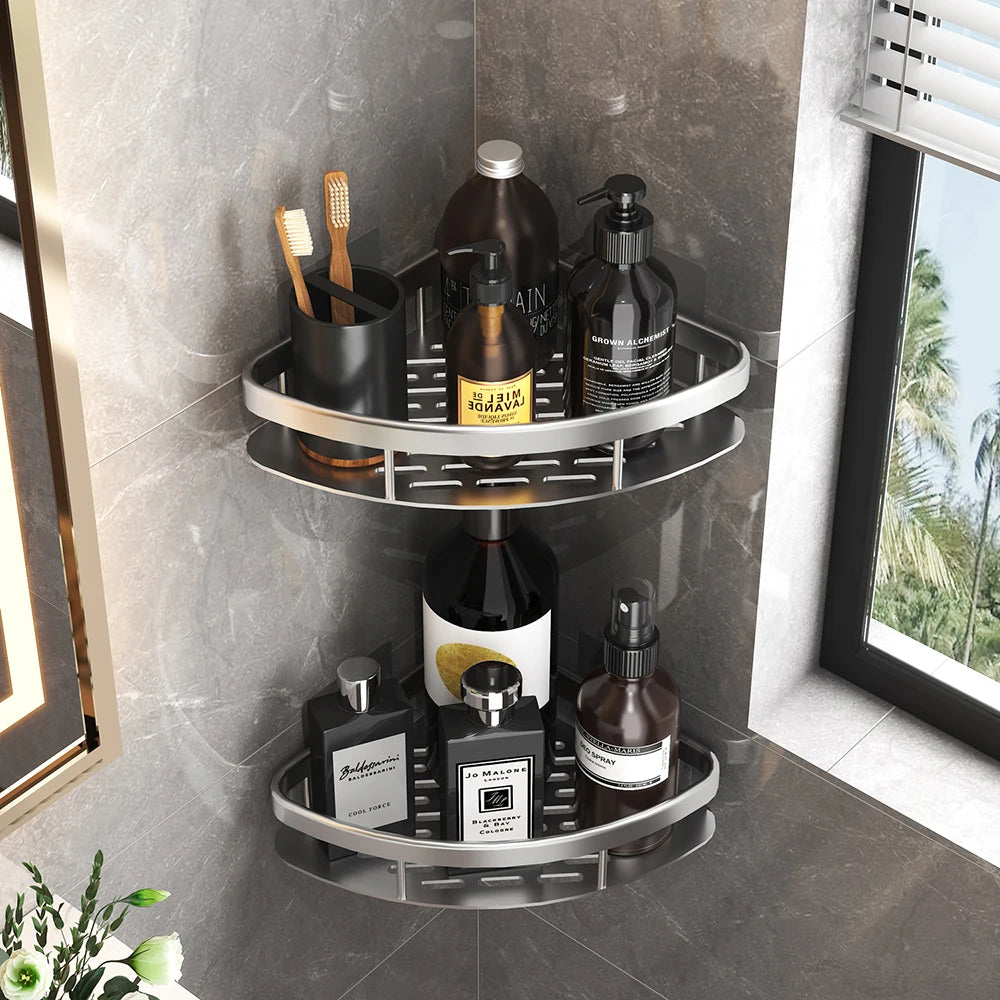 Bathroom Shelf Bathroom  Rack, Wall Shelves, No Drill Shelf