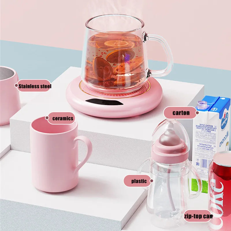 Thermostatic Heating Coaster USB Home Heating Coaster 3-speed Adjustment Heating 55 Degrees Constant Temperature