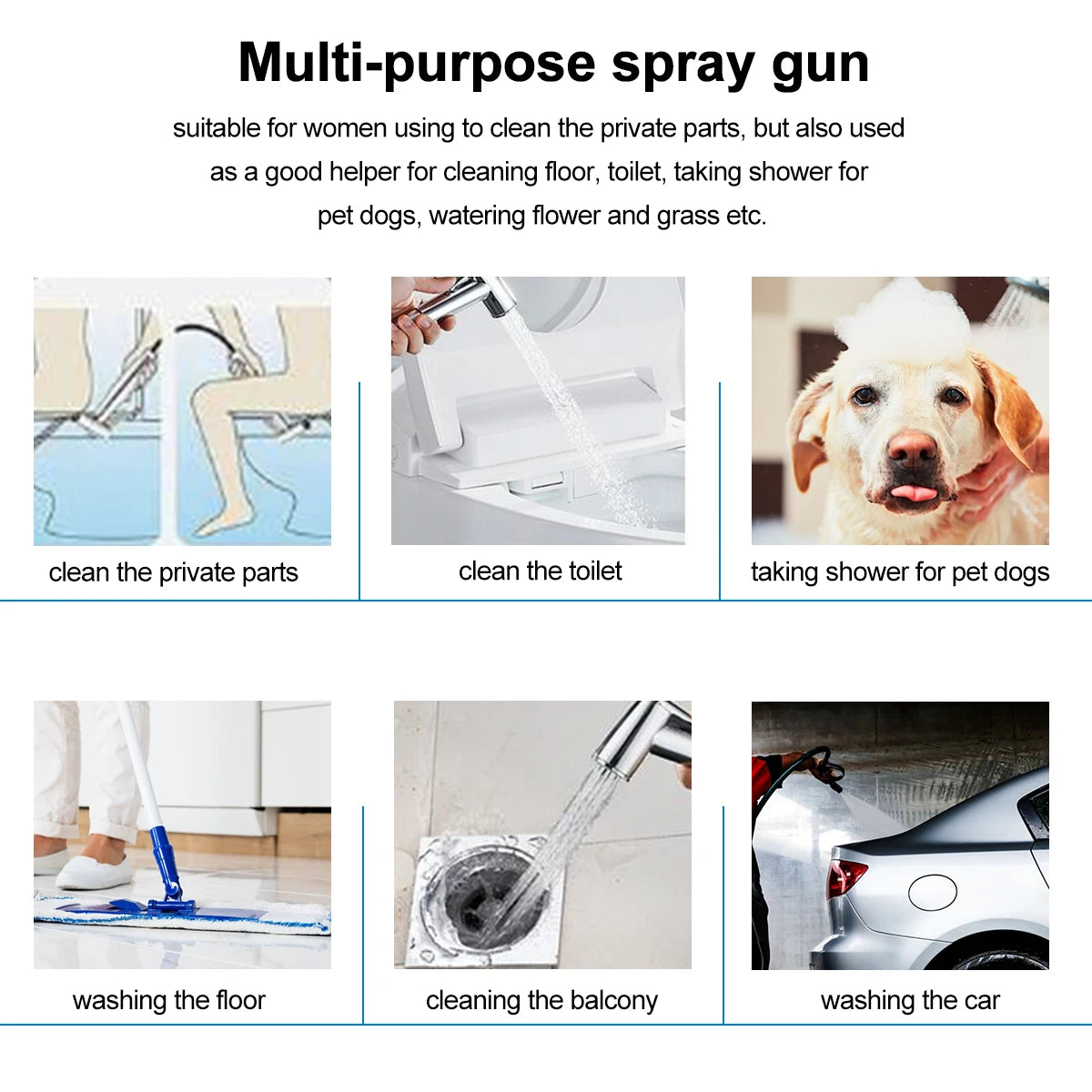 4PCS/Set Handheld Toilet Bidet Sprayer Set Sprayer Guns