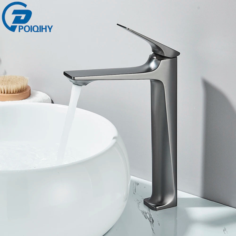 Black Bathroom Faucet Deck Mounted Bathroom Sink Mixer Tap Single Lever Faucets Chrome/White/Grey/Brushed Gold