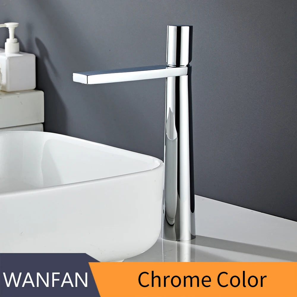 Basin Faucet Brass Mixer ,Black/Chrome Wash basin Faucet Single Handle Hot and Cold