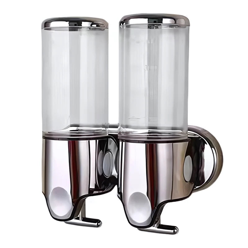 500ML Shampoo Soap Liquid Dispenser Single/Double/Triple Wall Mounted Square Manual Shower Shampoo Liquid Dispenser