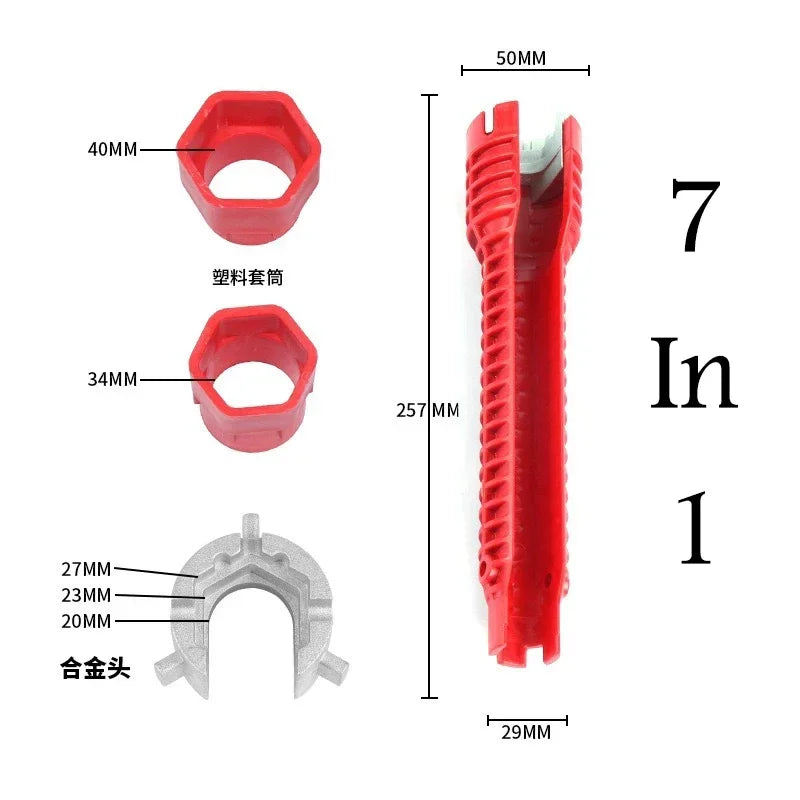8 in 1 Anti-Slip Flume Socket Wrench Nut Remover for Sink Repair Bathroom Faucet Assembly Plumbing Installation Hand Tool