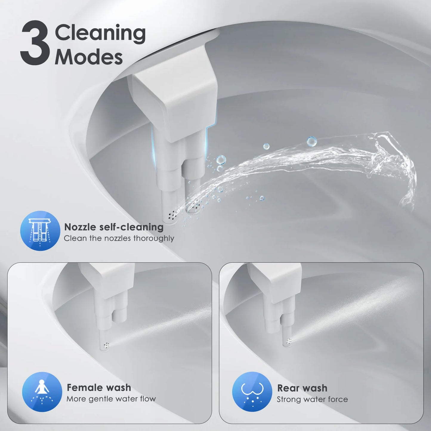 Bidet Attachment for Toilet Seat Self Cleaning Attachment Non-Electric Dual Nozzle Bidet Adjustable Water Pressure