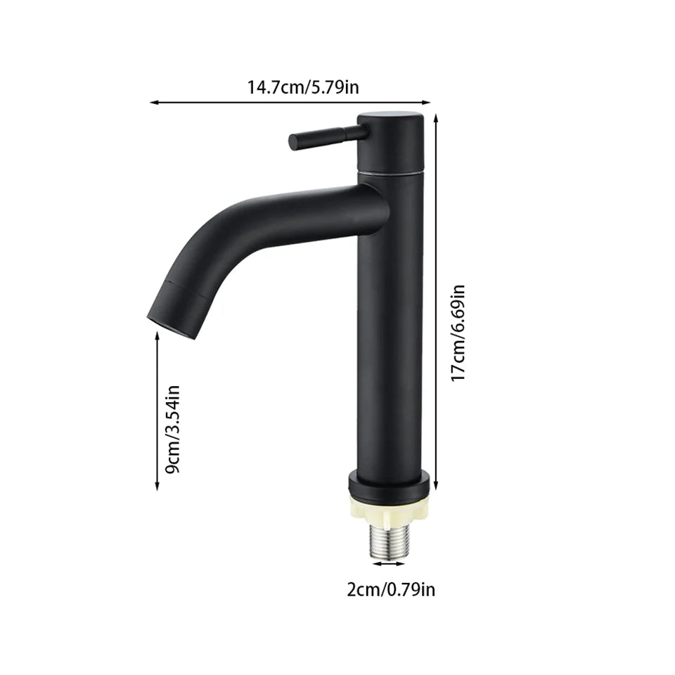 cold basin faucet stainless steel  deck installation