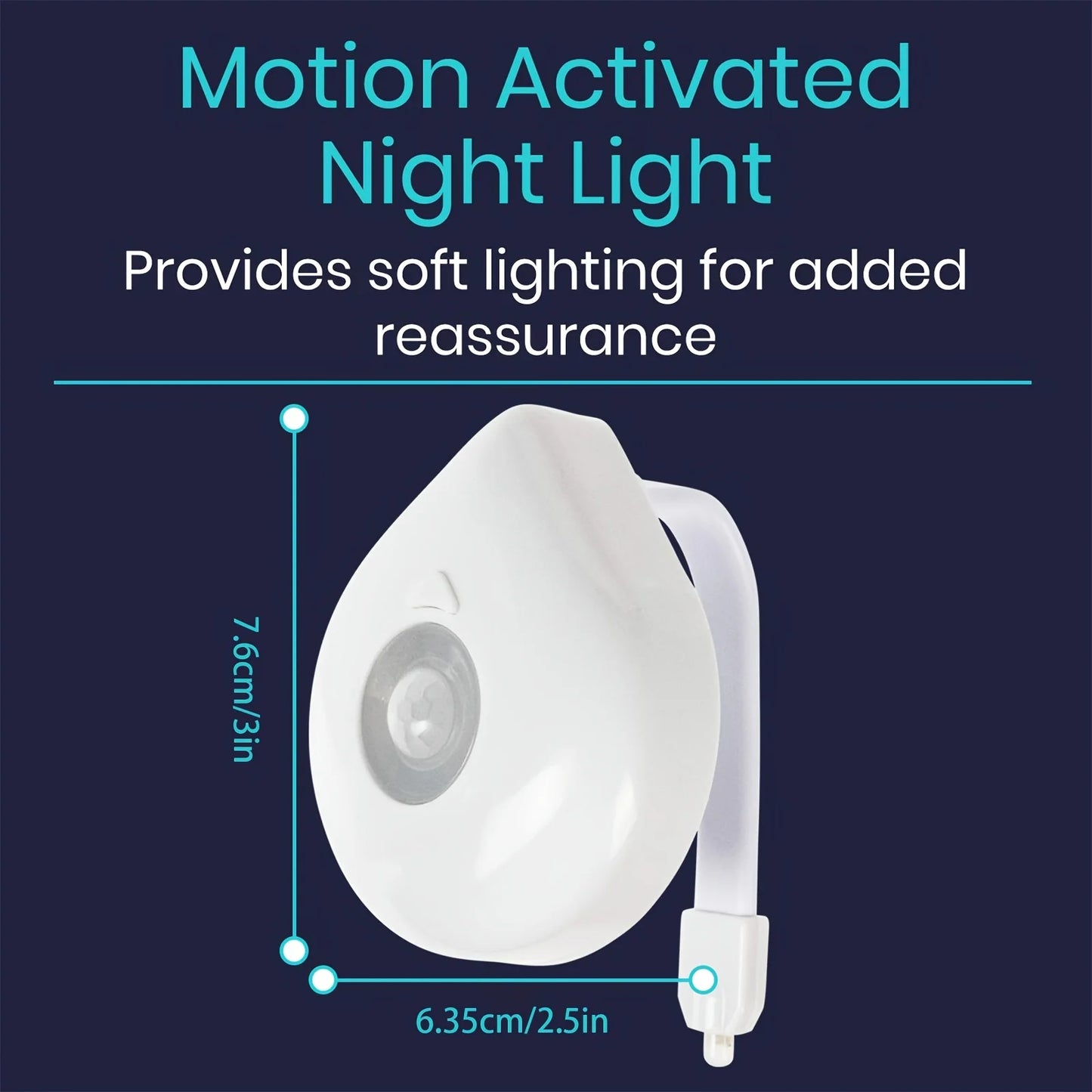 Toilet Motion Sensor Light, 8 Colors Changing Sensor LED Washroom Night Light