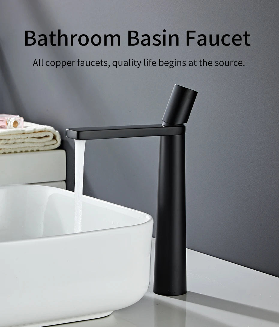 Basin Faucet Brass Mixer ,Black/Chrome Wash basin Faucet Single Handle Hot and Cold