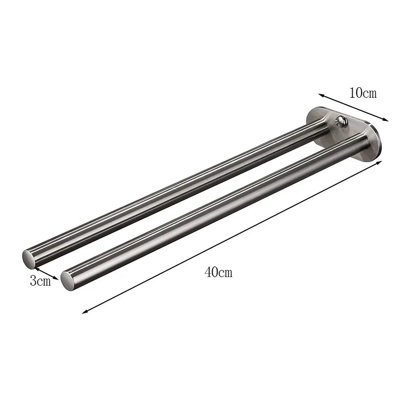 Bathroom Towel Rack Stainless Steel Holder  Double Towel Rack