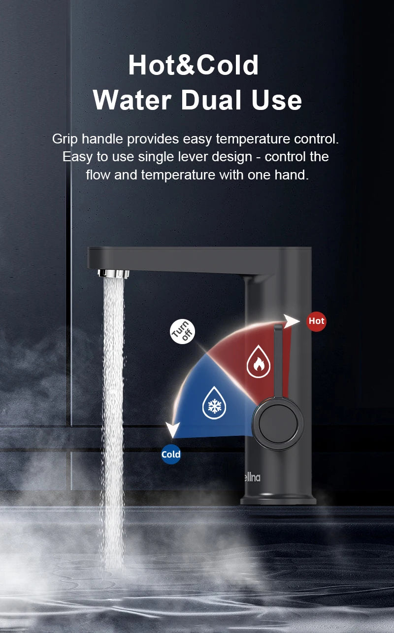 Electric Water Heater Hot Water Faucet 2 in 1 Basin Tap Tankless Geyser 220V Instant Water Heater Faucet