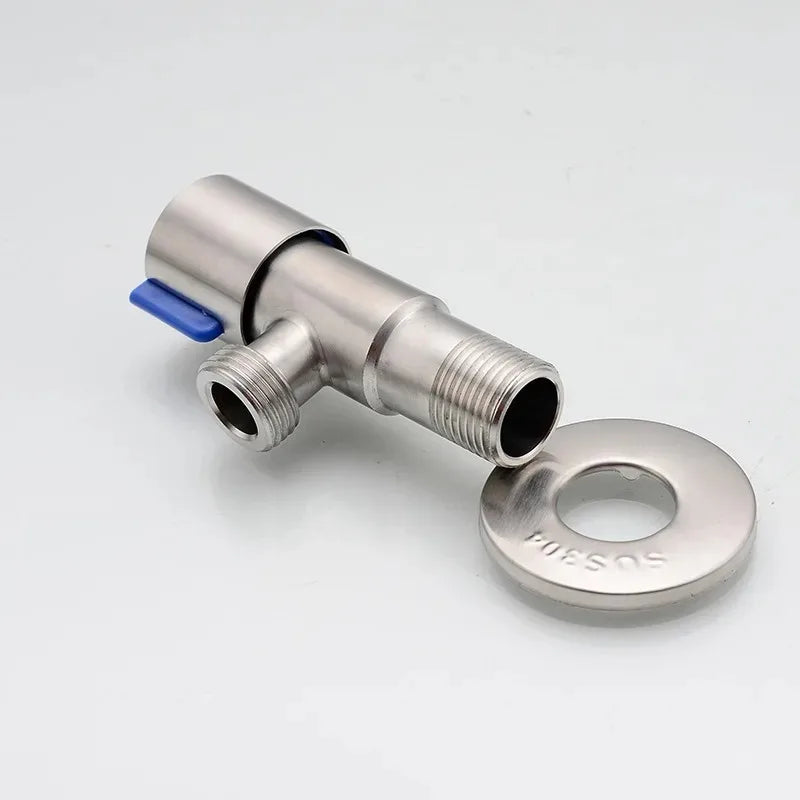 Stainless steel bathroom quick opening triangle valve faucet accessories two-way angle valve G1/2 thread water inlet