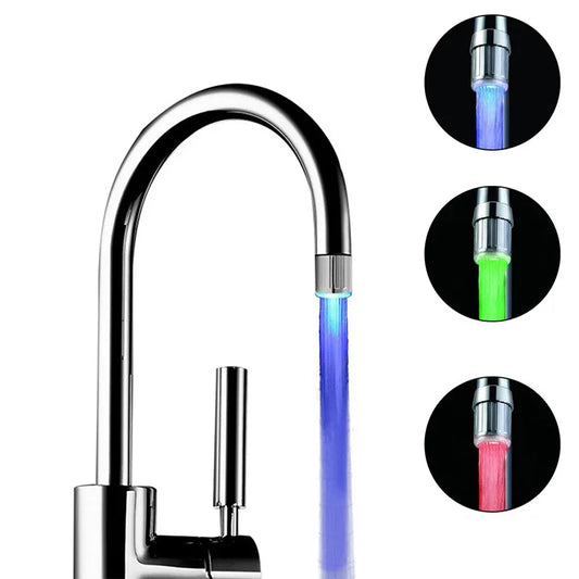 Faucet Night Light Lamp Sensor Hydropower Led Lights Shower Head Temperature Detectable Night Lights For Bathroom Multiple Color